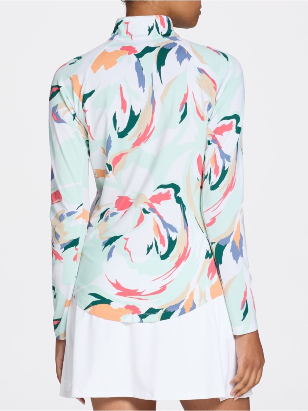 Walter Hagen Performance 11 Suncover Abstract Golf Polo Women L UPF 50+